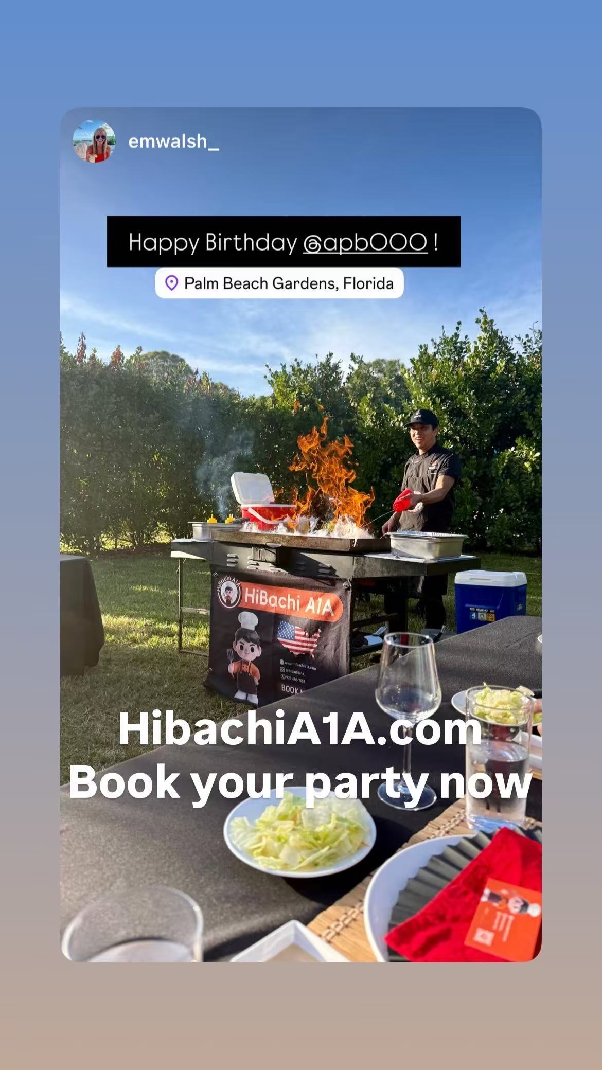 New Jersey hibachi at home fire show